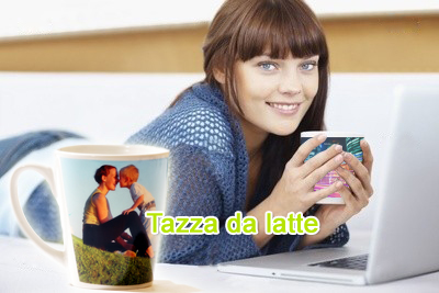 Tazza da latte con foto Tazza conica personalizzata