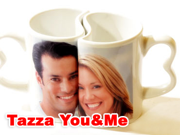 Tazze personalizzate con stampa foto e manico a forma di cuore coppia di tazze con immagine
