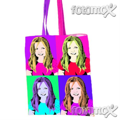 Borsa pop art personalizzata con la tua foto