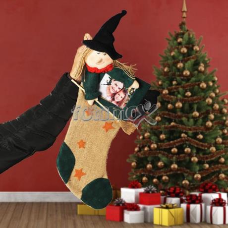 Calze della befana in sacco personalizzate con foto