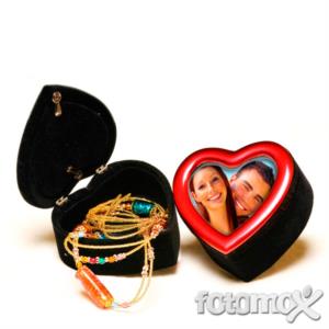Portagioie a forma di cuore personalizzato con la tua foto