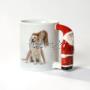 Tazza in ceramica con manico di babbo natale con foto
