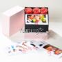 flower box personalizzato con rose stabilizzate rose e foto